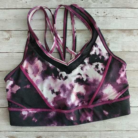 lululemon athletica Other - LULULEMON Black and purple strappy yoga bra size S